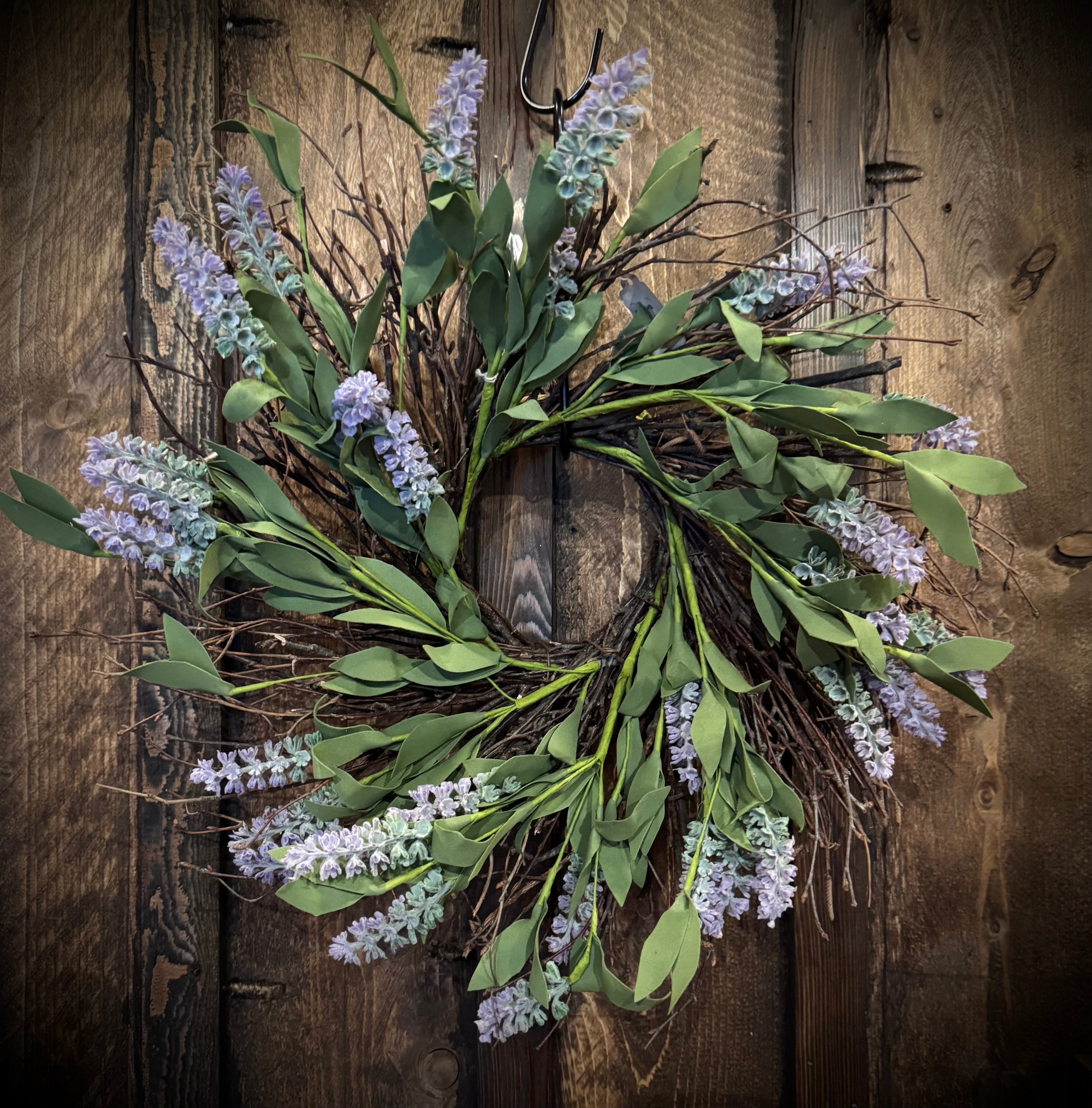 Lavender Wreath with Twig Backing